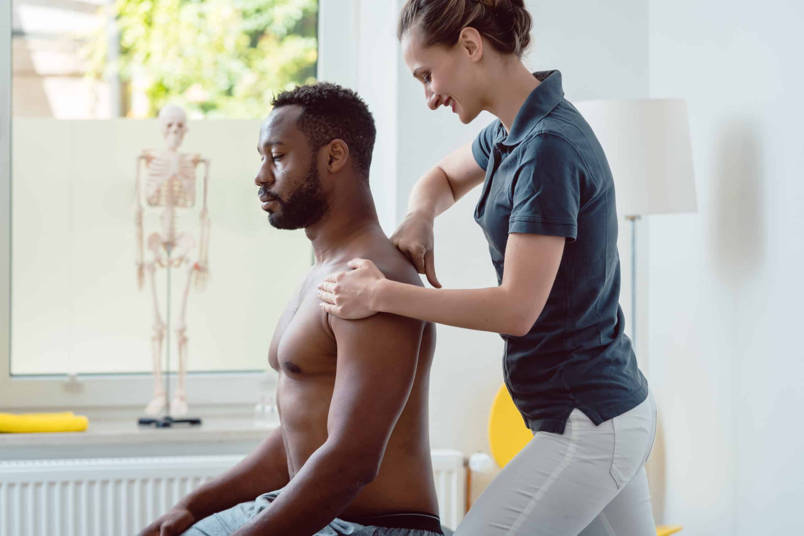 Man going through physical therapy to help alleviate his Complex Regional Pain Syndrome